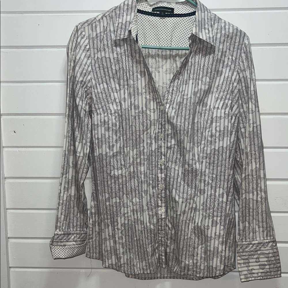 Express Design Studio Striped Button-Up shirt